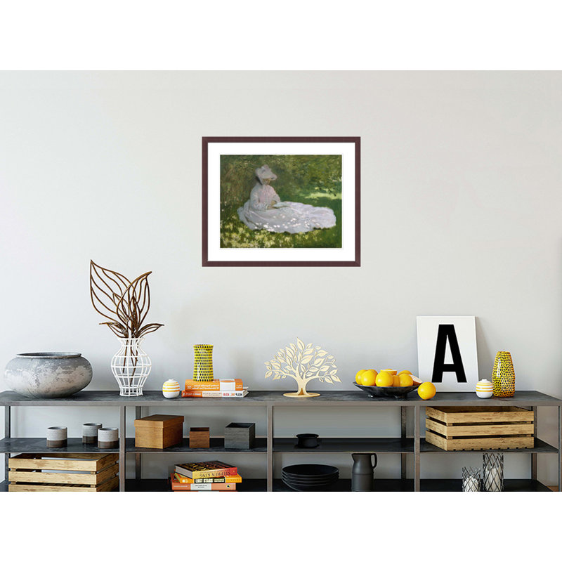 «Springtime» par Claude Monet, impression giclée encadrée, H 23,5 po x l 28,73 po