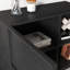 Buffet de 63 po de largeur avec portes et tablettes, armoire à 3 portes pour le salon, la cuisine et le vestibule-407769370