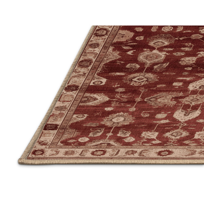 Machine Washable Overdyed Brown Area Rug, Round 8'