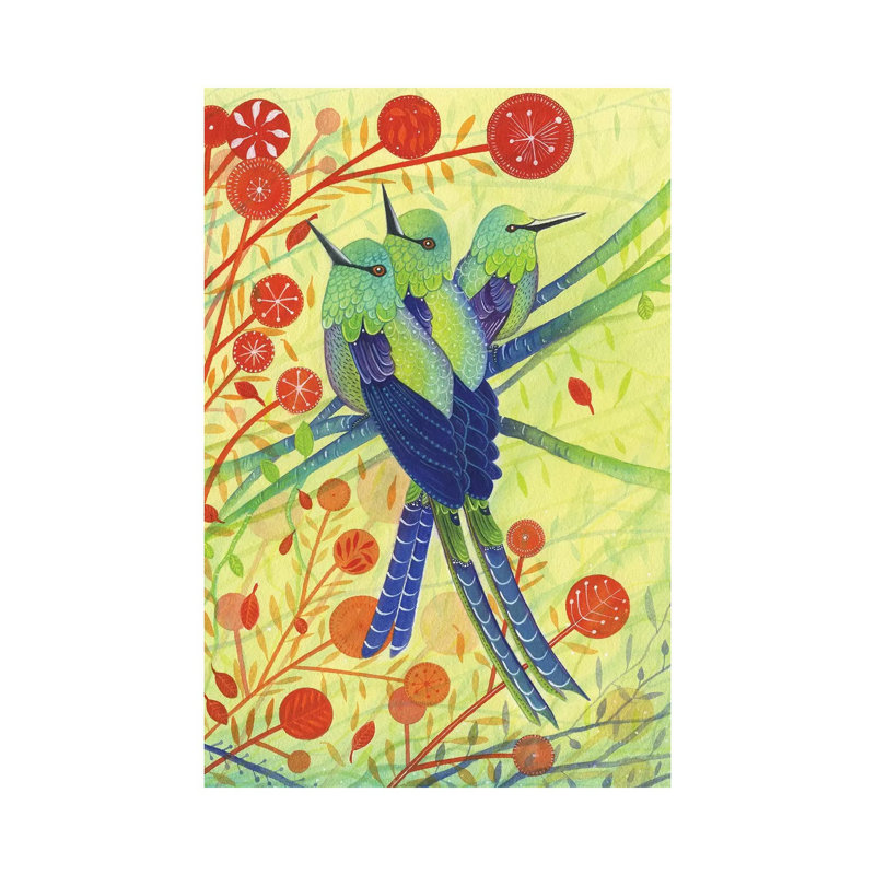 Hummingbirds 1 Piece Wrapped Canvas Wall Art, 20.32 cm H x 30.48 cm W