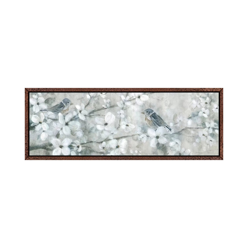 Welcoming Blossoms by Carol Robinson - Painting on Canvas, 121.92 cm H x 40.64 cm W, Classic Brown Wood Framed