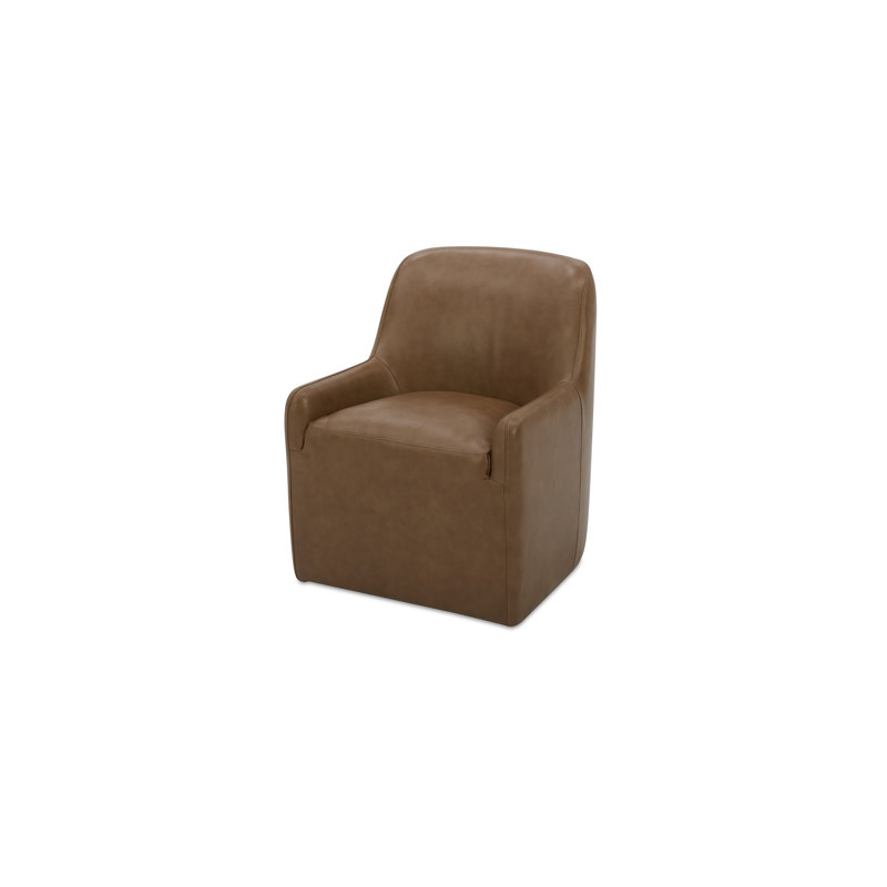 Chaise roulante Maisie en cuir brun clair
