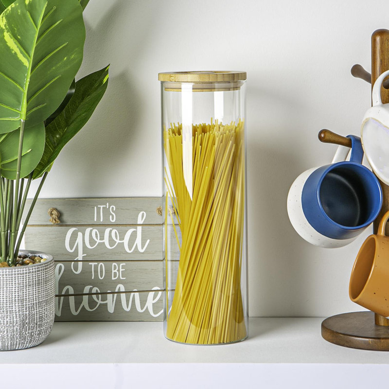 Argon Tableware - Glass Storage Jars with Wooden Lids