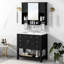 Ensemble de meuble-lavabo moderne avec miroir en céramique et bois massif Elegant Storage Solution