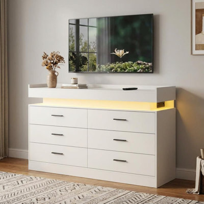 Meuble télé 31,5 po à 6 tiroirs