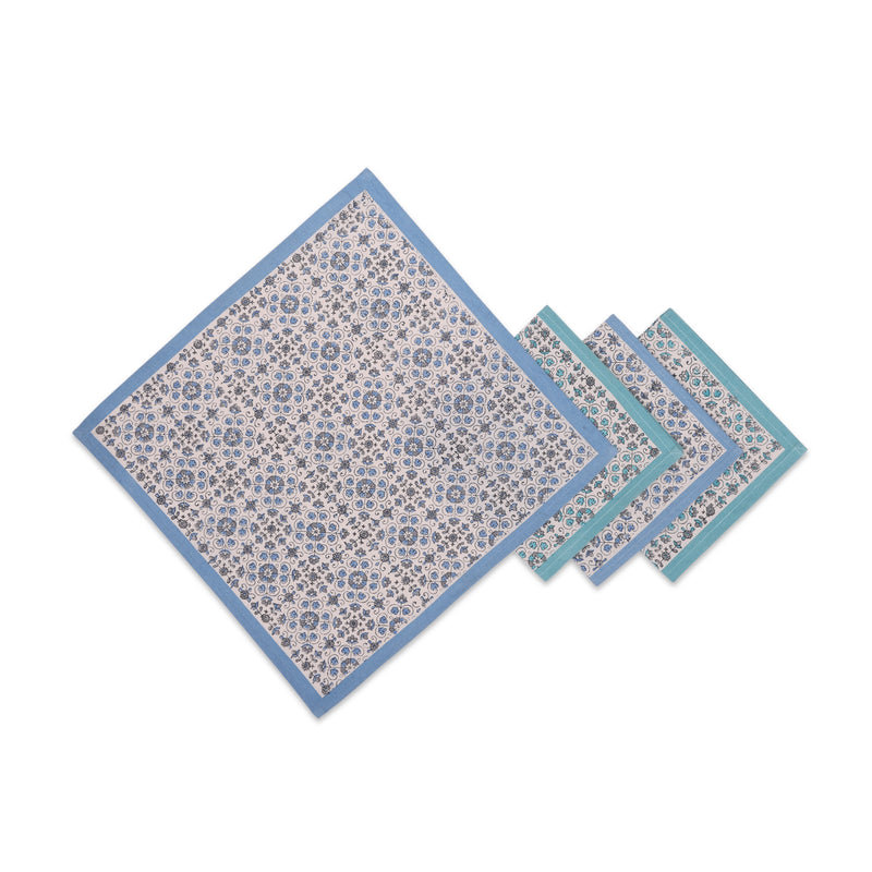 LILY Cotton Napkins – 18"x18", Blue/Teal