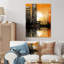 «Abstract Cityscape Sunset», reproduction d'art murale abstraite en métal-891862761