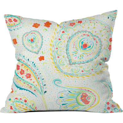 Coussin extérieur jacqueline maldonado aquarelle motif cachemire