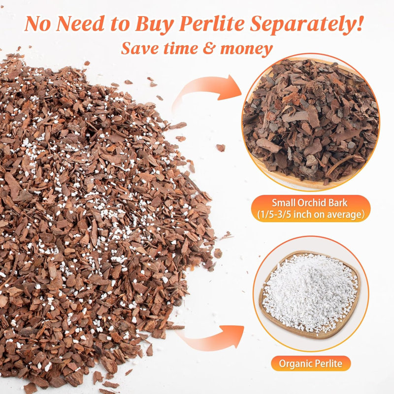 CJGQ Orchid Bark Potting Mix - Natural Orchid Potting Mix For Repotting,  Blended With Small Pine Bark And Perlite To Provide Ideal Ventilation And  Good Drainage For Orchids And Other Potted Plants |