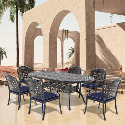 7-Piece Set Of Cast Aluminum Patio Furniture