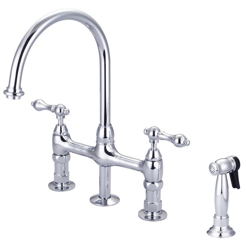 Barclay Harding Kitchen Faucet with Side Spray, Polished Chrome