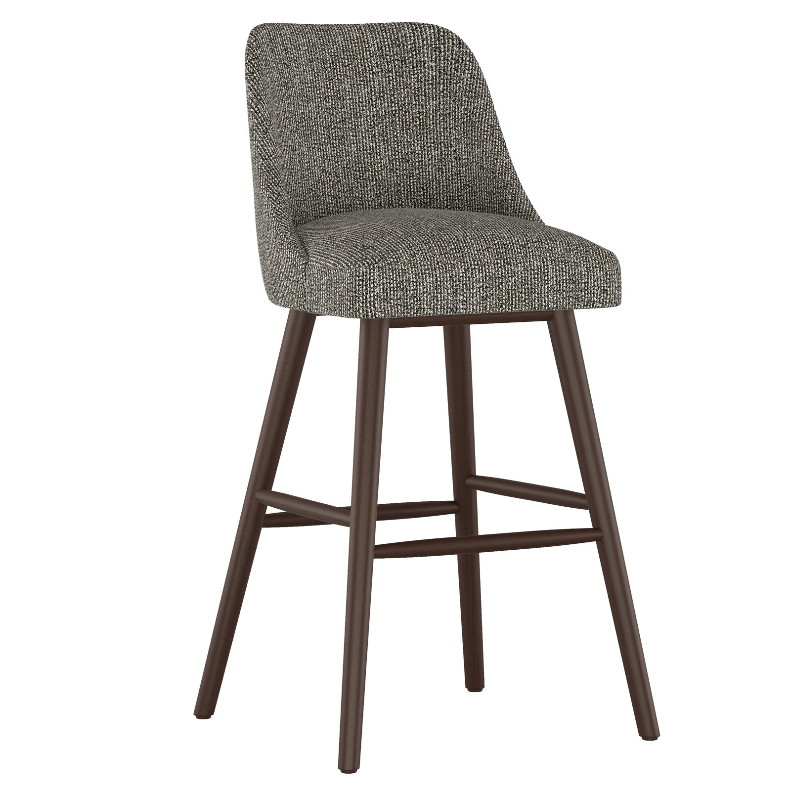 Gallie 31" Bar Stool, Bar Stool (31” Seat Height), Espresso, Solitude Pepper