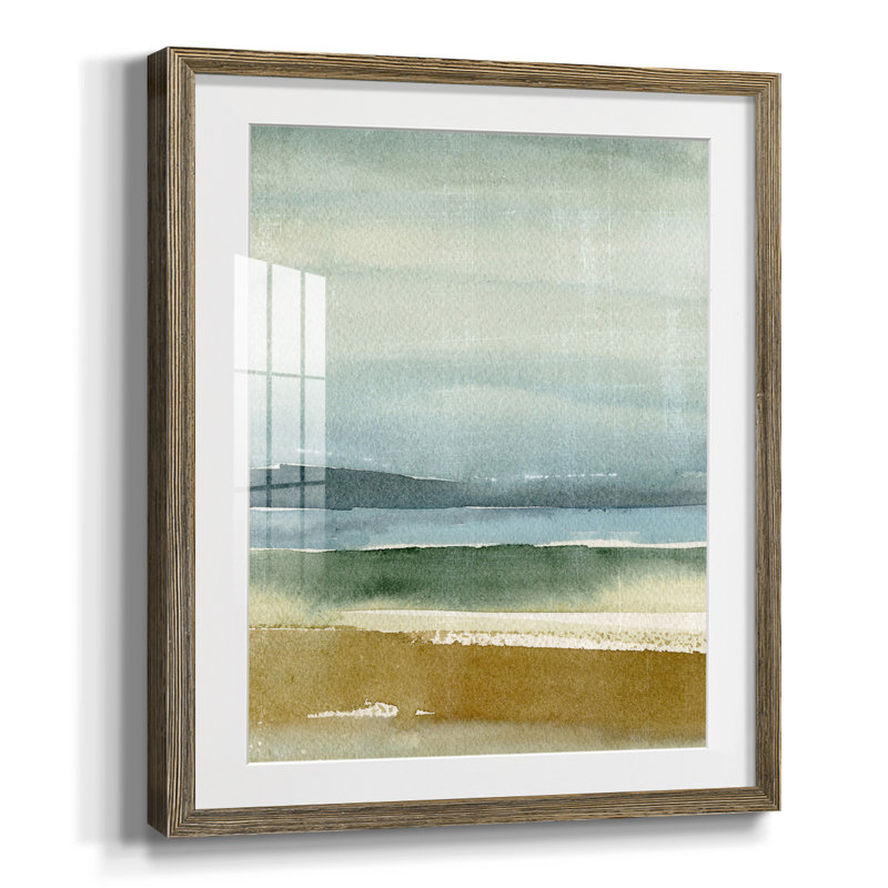«Moving On I», reproduction encadrée, Blanc, Papier avec cadre noyer