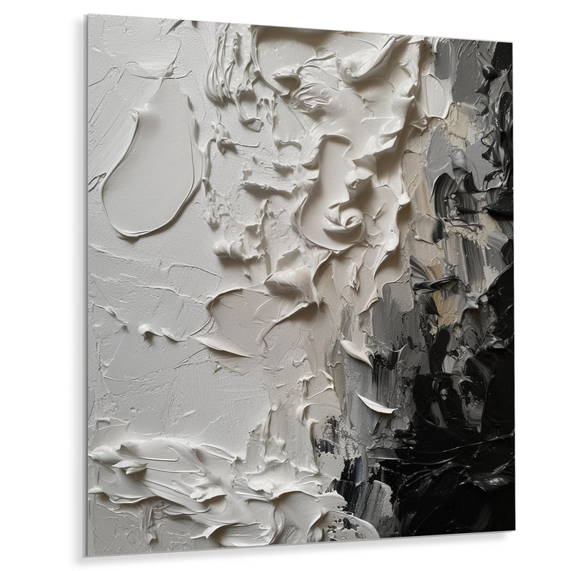 White And Black Tranquility Unleashed IV - Wall Decor Metal, 32" H x 16" W x 1" D