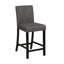 Table et chaises à hauteur de comptoir pour 4 personnes, gris et noir, bois d'hévéa contreplaqué, sièges confortables, salle à manger moderne noire à deux tons, matériaux, concept