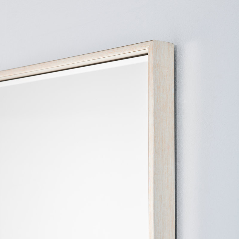 Ophion Metal Flat Wall Mirror, Silver, 92cm H x 62cm W