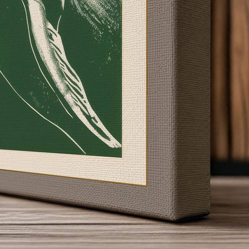 Graceful Seal Study Japandi - Wrapped Canvas, 18x12 - 45.7 x 30.5 cm, Taupe Border