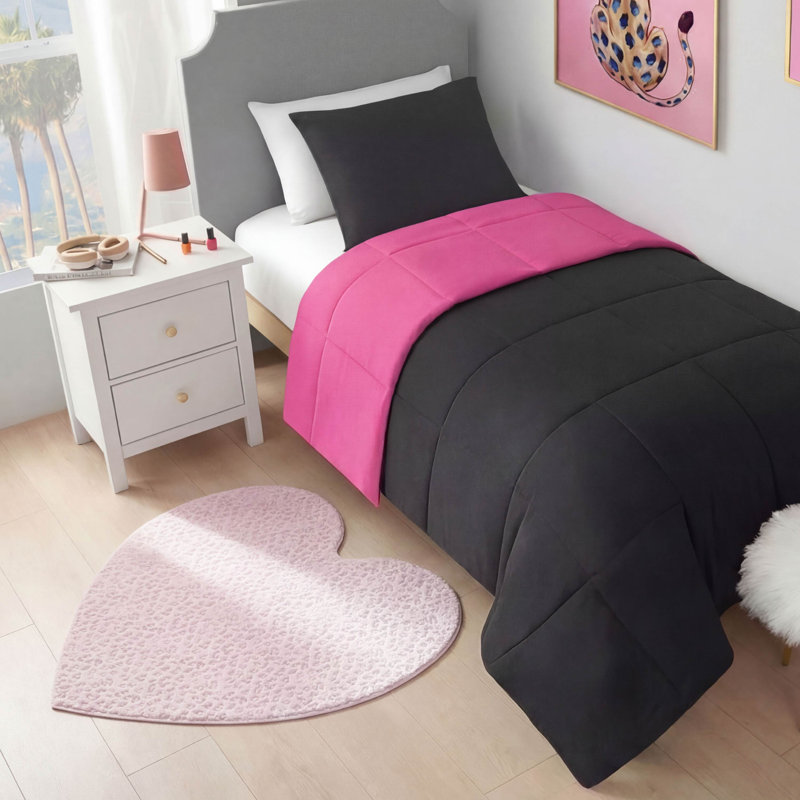 Juicy Couture Metallic Leopard Plush Rugs, 3' Heart, Light Pink