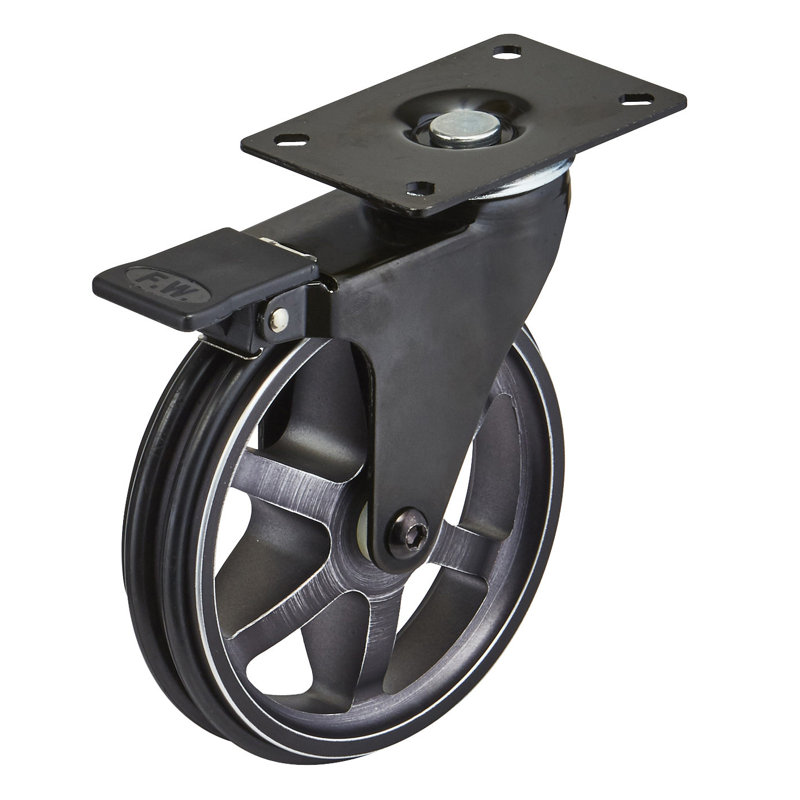 Aluminum Single Design Caster, Rustic Iron