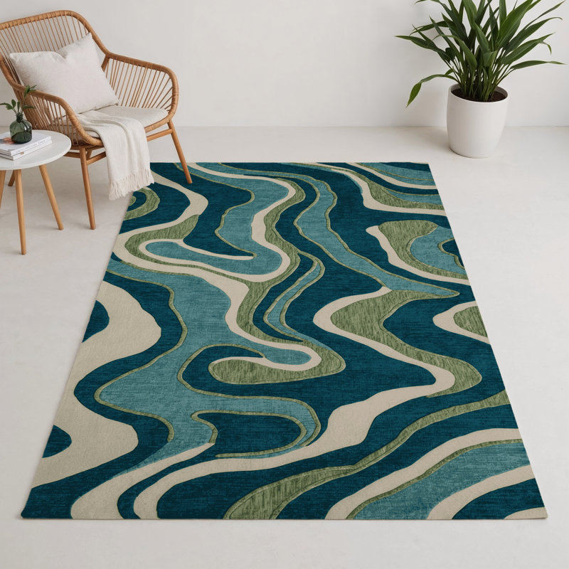 Tapis d'intérieur et d'extérieur vert Nature, Rectangulaire 3 pi x 5 pi