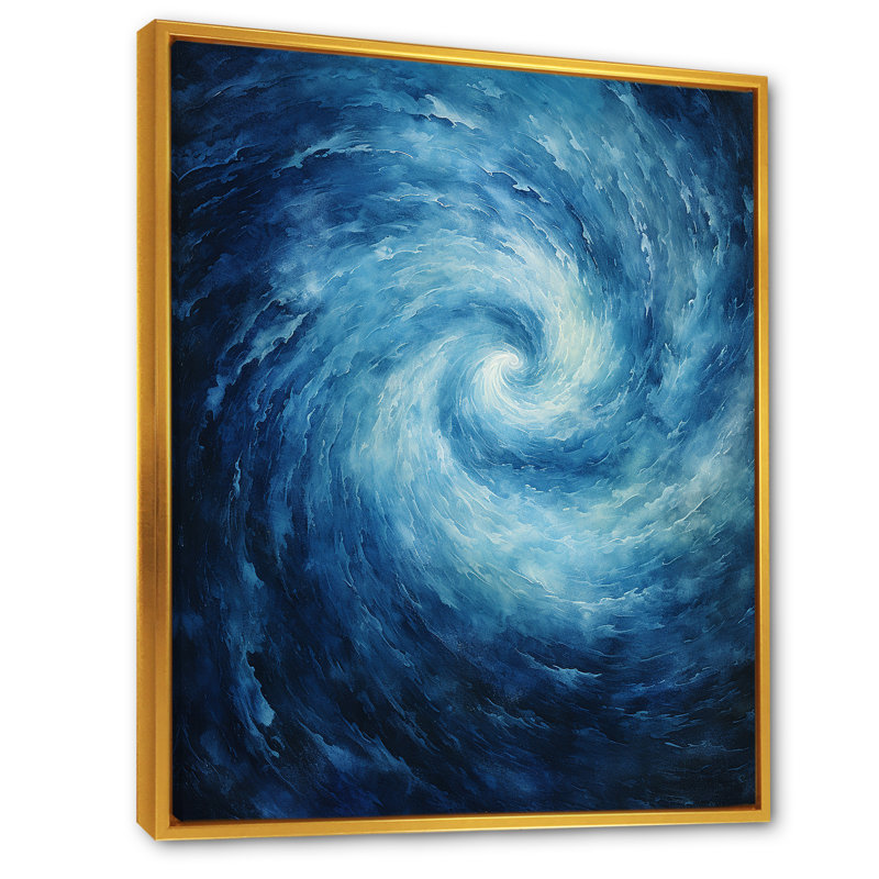 «Blue Swirl Wave Spiral VII - Abstract Spirals», reproduction sur toile_106189, H 40 po x l 30 po x P 1,5 po
