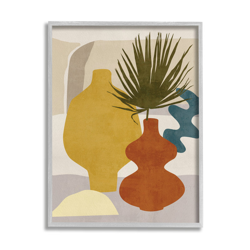 «Desert Summer Abstract Vases Yellow Orange Brown» par Melissa Wang - impression, H 20 po x l 16 po