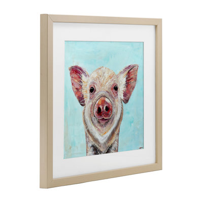 Babe Screen Piglet Framed Print Under Glass, design by Jennifer Seeley