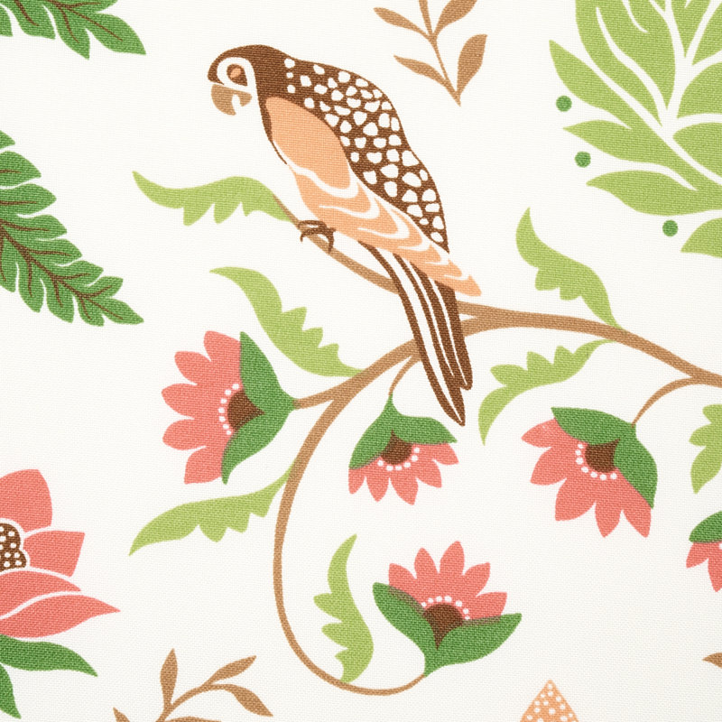 Island Palm Indoor/Outdoor Fabric, Coral/Green