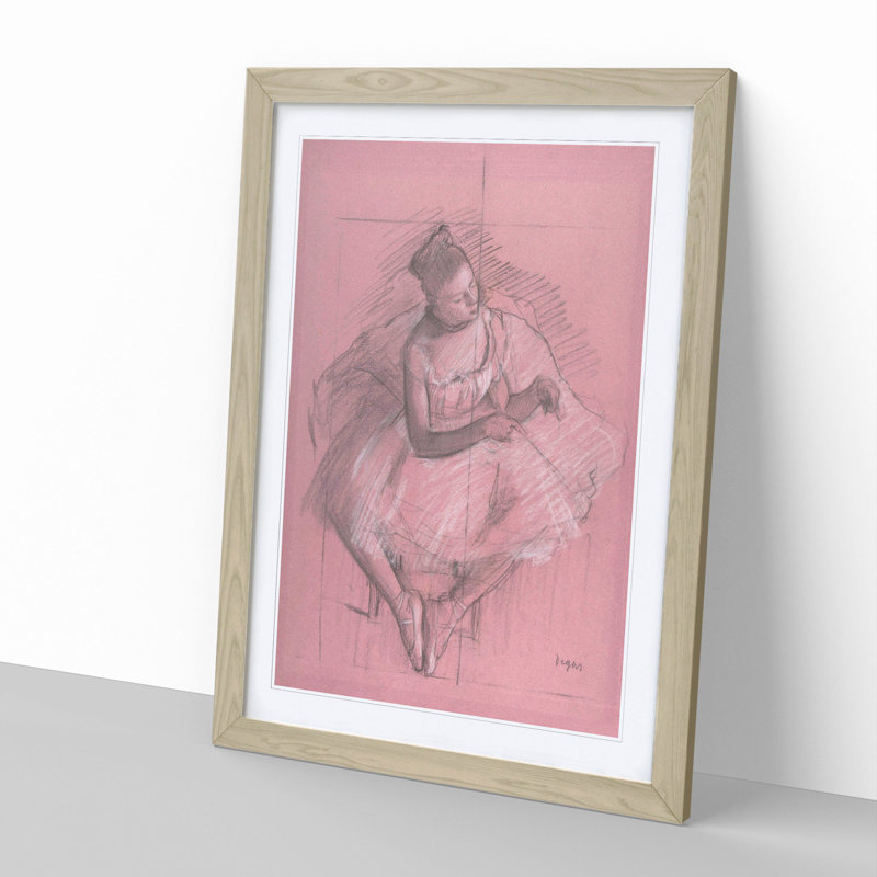 Study of a Ballet Ballerina Dancer Vol.3 by Edgar Degas - Picture Frame Painting, Oak Framed, 65cm H x 48cm W x 2cm D