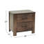 Table de chevet en bois avec 2 tiroirs en brun