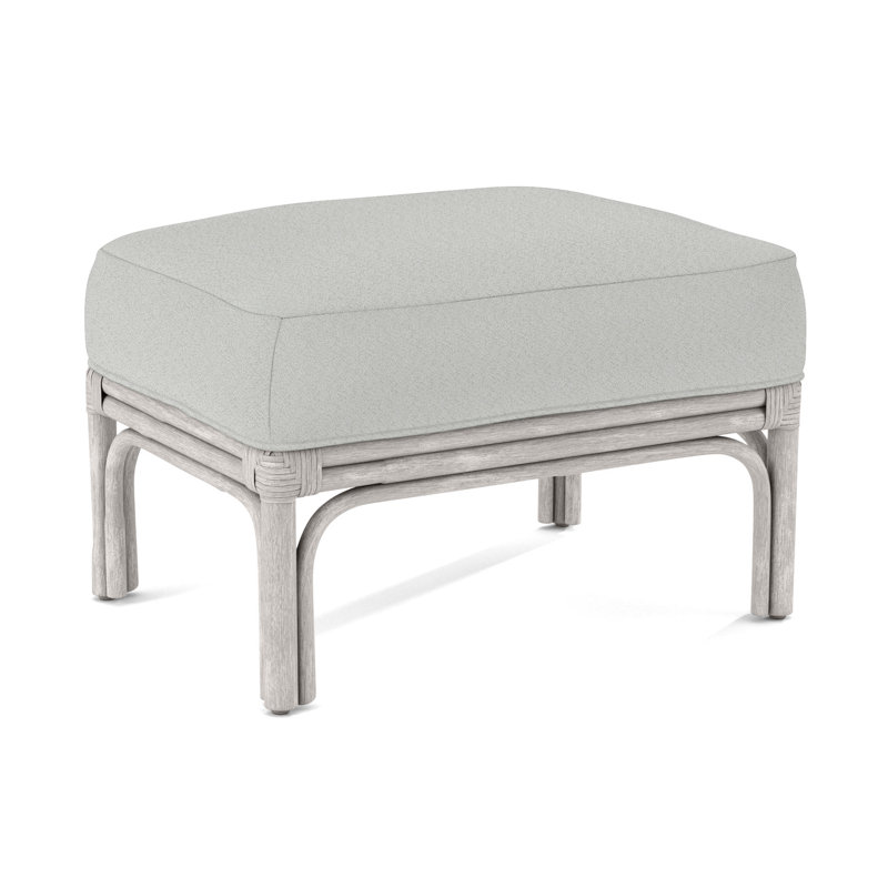 Boca Ottoman, Antique Frost White, Green Performance Fabric; 0851-54
