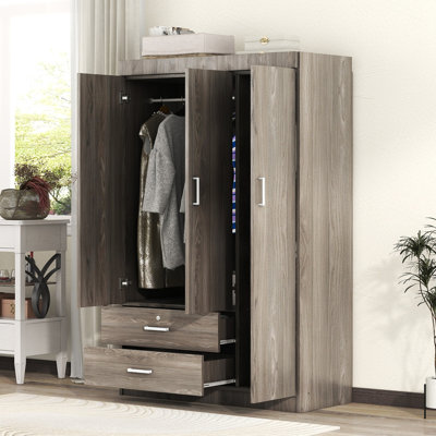 3-Door Wardrobe with 2 Drawers