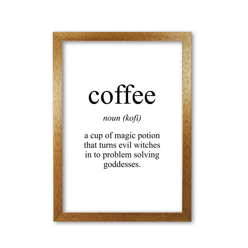 Coffee - Print, Honey Oak Frame, 85 cm H x 60 cm W x 5 cm D