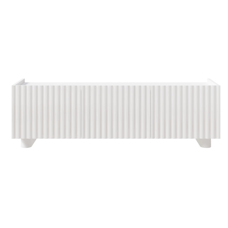 Taelen Unfinished TV Stand for TVs up to 48", White Gloss