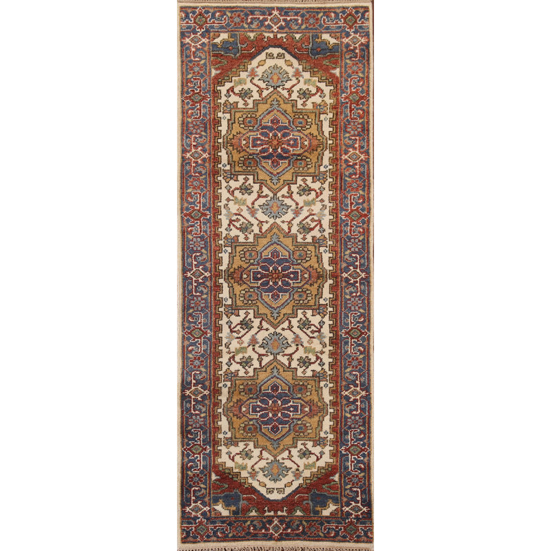 Tapis de couloir indien ivoire 3x8