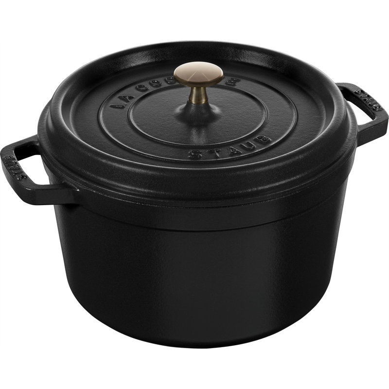 4.97-qt Cast Iron Round Dutch Oven, Black