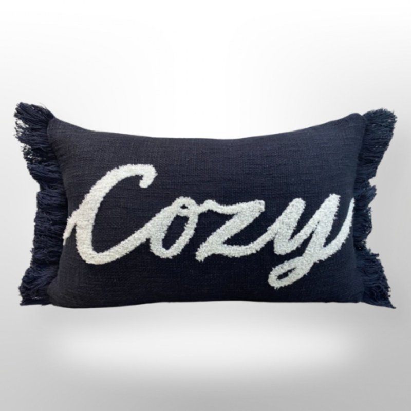 Coussin en coton Ls Walden, Cannelle / Gris