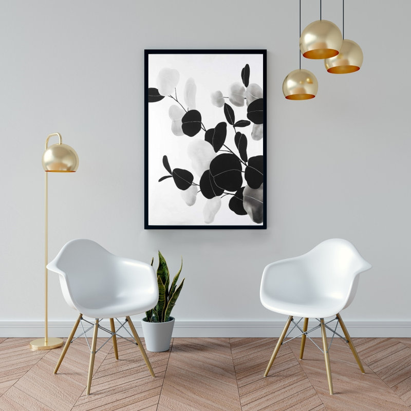 «Grayscale Branches With Leaves» sur toile