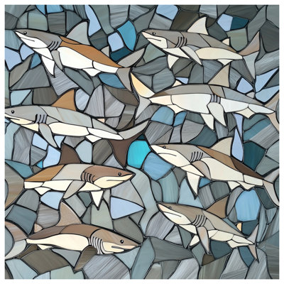 Coussins décoratifs en verre teinté Sharks
