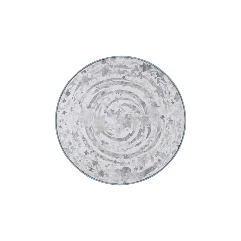 Machine Washable Blue Area Rug, Round 8'
