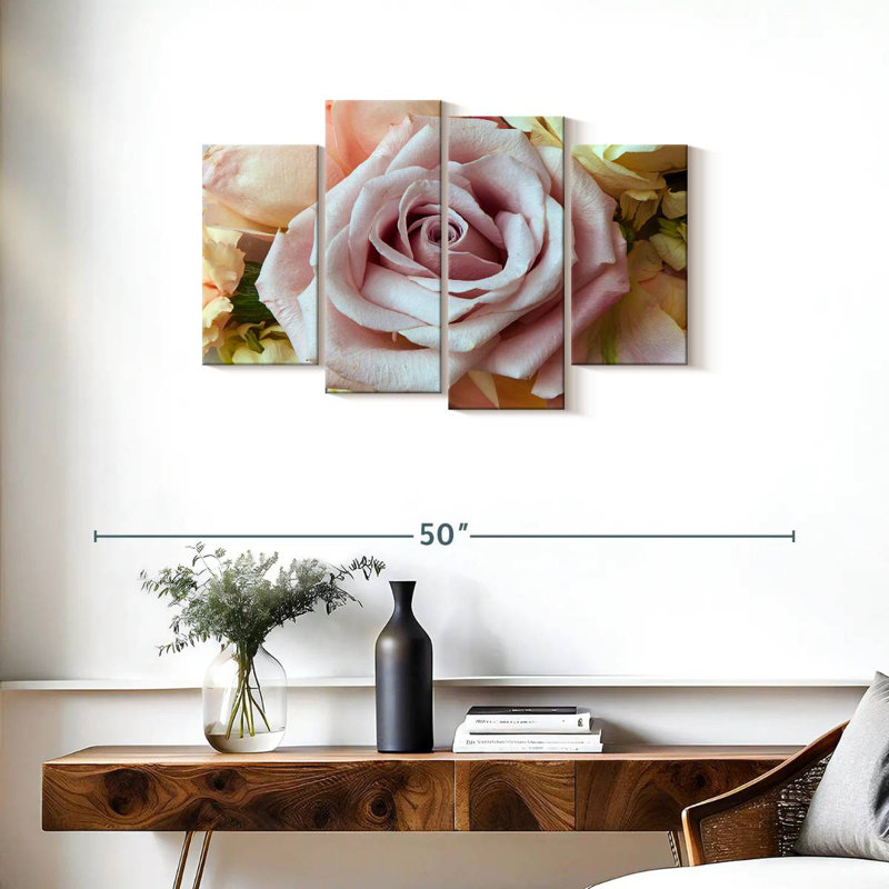 Roses romantiques, H 22 po x l 36 po