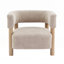 Fauteuil d'appoint rembourré Boucle avec coussins en mousse confortables et structure en bois d'hévéa durable pour un siège élégant-845812059