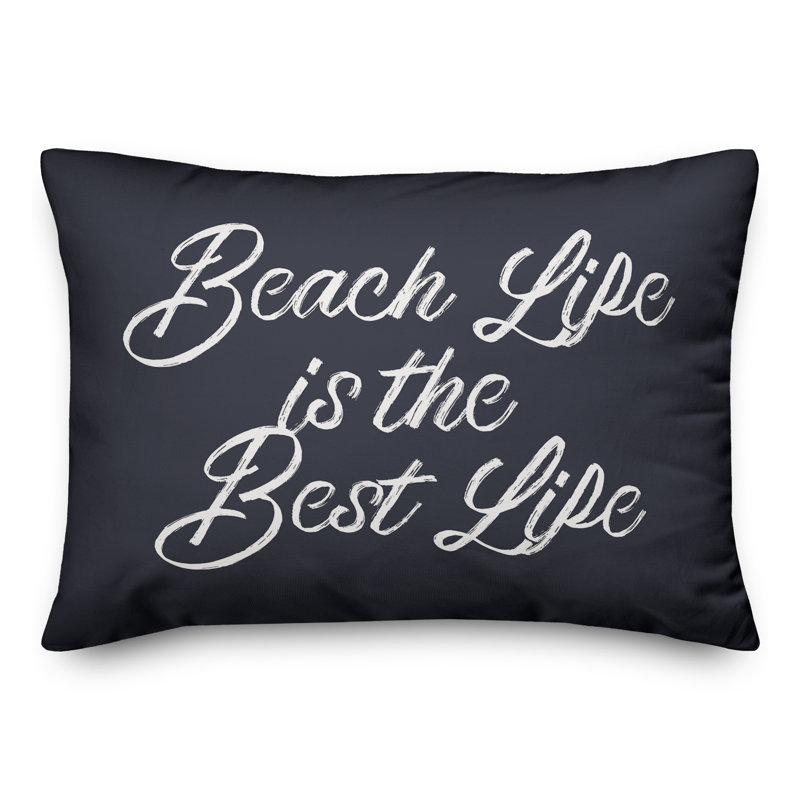  Polyester Indoor/Outdoor Throw Pillow, Navy, 18" H x 25" W