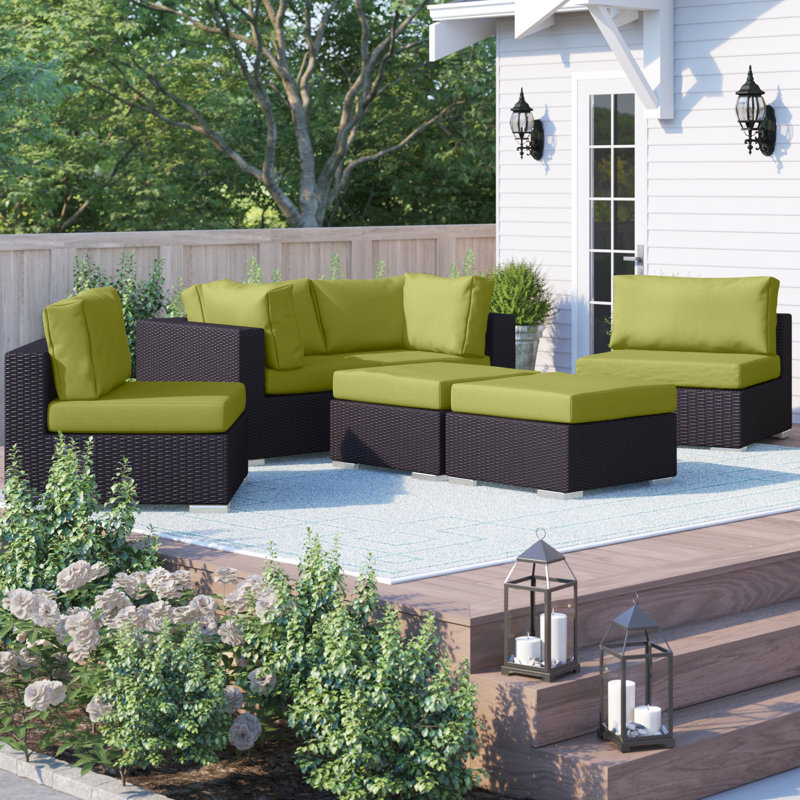 Convene 8 - Person Patio Conversation Set with Cushions, Espresso Peridot