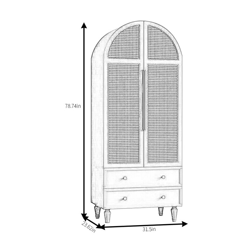 Armoire en rotin vert frais