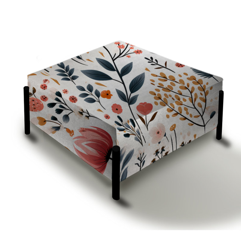 Motif floral de charme rustique rose rustique - grand repose-pieds carré floral