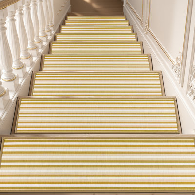 Non-Slip Stair Treads with Tape Stripes Stair Runner Rug