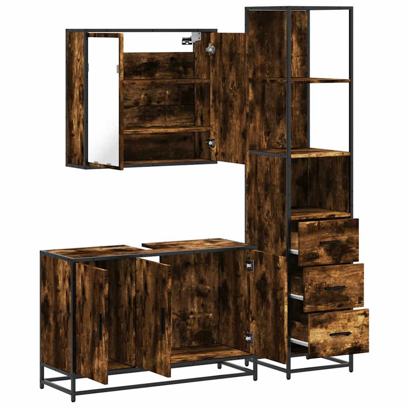 Bathroom Furniture Suite, Smoked Oak