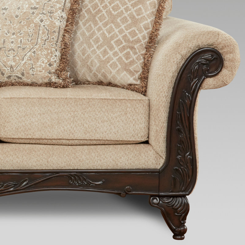 Halima 2-Piece Carved Wood Sofa & Loveseat Set