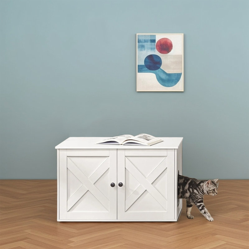 Sulema Litter Box Enclosure, Cloud White